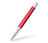 Staedtler Triplus 474, Stylo-plume triangulaire rouge de haute qualité, Encre de couleur bleue et pointe de taille fine, 474 F02-3