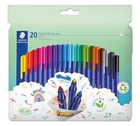 Staedtler triplus color 323 C20 Feutres triangulaires, pointe résistante à la pression, largeur de ligne 1 mm, adapté aux enfants, étui en carton avec 20 feutres triplus colors, en plastique recyclé,