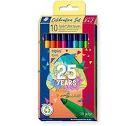 STAEDTLER - Triplus Color 323 - Etui Carton 10 Feutres Coloriage Pointe Moyenne 1 mm Assortis - Edition Triplus Anniversaire - 323 C10 Ta Multicolore
