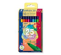 STAEDTLER - Triplus Color 323 - Etui Carton 10 Feutres Coloriage Pointe Moyenne 1 mm Assortis - Edition Triplus Anniversaire - 323 C10 Ta Multicolore