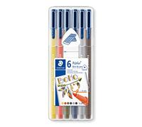 Staedtler - Triplus Color 323 - Etui Chevalet Box 6 Feutres Coloriage Pointe Moyenne 1 mm Assortis - Boho - 323Sb6Cs13