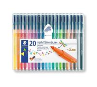 Staedtler Triplus Color, Feutres de coloriage de haute qualité, Pointe moyenne de 1 mm, Étui chevalet avec 20 couleurs lumineuses assorties, 323 SB20
