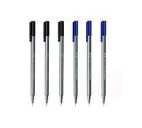 Staedtler Triplus Fineliner 0,3 mm - Lot de six (3 noirs et 3 bleus) Couleur: 3 noirs et 3 bleus, modèle :, Magasin de fournitures de bureau/scolaire