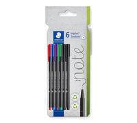 Staedtler Feutres fins triplus 334 C6 – Lot de 6, couleurs assorties