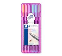 Staedtler Triplus Fineliner Boîte de 6 stylos de bureau Couleurs pastel, 334 SB6