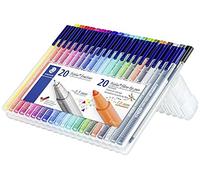 Staedtler Triplus Fineliner et Triplus Color, encre DRY SAFE, étui chevalet pratique, 20 feutres fin triangulaires 334 + 20 feutres color 323, SB40