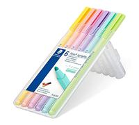 Staedtler Triplus Highlighter, Feutres surligneurs pastel à pointe ogive de 1-4 mm, Étui chevalet avec 6 surligneurs assortis, 362 CSB6