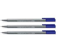 Staedtler Triplus Lot de 3 stylos à pointe fine de 0,3 mm, lavables sur la plupart des textiles Bleu