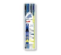 Staedtler Triplus Mobile Office, Trousse portative tout-en-un incluant fineliner, stylo-bille, porte-mine et surligneur, Pour écriture et marquage, Étui chevalet à emporter partout, 34 SB4