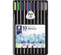 Staedtler Triplus Mobilité, Trousse portative tout-en-un pour le télétravail, Étui chevalet avec feutres et stylos pour le bureau, 34 SB10MS