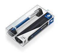 Staedtler TRX, Roller triangulaire bleu de haute qualité en aluminium anodisé, Encre de couleur noire et pointe de taille moyenne, Fourni avec un étui mat élégant à emporter partout, 412TRX3M-9
