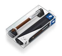 Staedtler TRX, Stylo-plume triangulaire brun de haute qualité en aluminium anodisé, Encre de couleur bleue et pointe de taille large, Fourni avec un étui mat élégant à emporter partout, 476TRX7 B