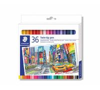 Staedtler - Twin Tip Fibre Pens, 36 Pc (3200 C36)
