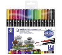 Staedtler® Twin-Tip Permanent 3187 Design Journey - Set 18 Feutres Permanents Assortis Double Pointe Fine Et Superfine