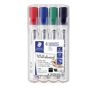 Staedtler WB Marqueur Lumocolor, pointe biseautée 2-5mm assorties (4)