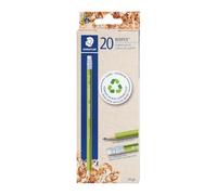 STAEDTLER Wopex Pencils, High Break Resistance, Ergonomic Triangular Shape, Non-Slip Soft Surface, Wopex Material, Hardness HB, Pack of 20 Pencils, 182 CD20A6