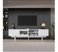 Stärkes Material 200*40*50,5 cm moderne simple armoire de télévision, Lowboard avec 2 portes et 2 tiroirs, TV-stand avec grand esp