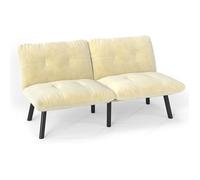 Stärkes Material Canapé-lit moderne en couleur crème, pliable - 2 places Futon-Couch mit Schlaffunktion, Gästebett économisant de