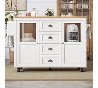 Stärkes Material Cuisine, Armoire de cuisine, Armoire buffet, 120x73 (45) x93cm, chariot de cuisine extensible avec rouleaux, port