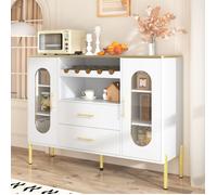 Stärkes Material White Sideboard, Glasfronts & Wineboard - Sideboard für Esszimmer & Wohnzimmer - Foot réglable - Viel espace de r