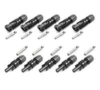 Stäubli Lot de 5 Paires de connecteurs MC4 mâles + mâles 4-6 mm² Type 4 PV-KBT4/6I 5 Paires 4 mm² - 6 mm²