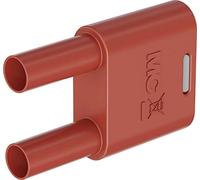 Stäubli SKS2-4N-19 Connecteur de connexion rouge Diamètre de la tige : 4 mm Espacement des broches : 19 mm 1 pièce
