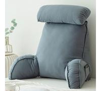 Stafeny Oreiller de Lecture avec Accoudoirs,Coussin de Lecture avec Support de Cou,Coussins Lombaires,pour se détendre,Jouant,Regarder la télévision ou Lire (Advanced Grey)