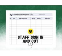STAFF SIGN IN AND OUT LOG: Efficient Log for Employee Attendance, Shift Tracking and Time Records