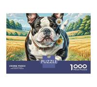 Staffordshire Bull Terrier 1000 Pièces Puzzle en Papier Écologique Coffret De Puzzles Adorable Pet Extrêmement Difficile Défi Unique Puzzles pour Adultes Et Enfants 38x26cm/1000pcs
