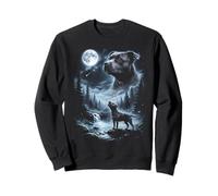 Staffordshire Bull Terrier Howling to The Moon, Style rétro des années 90 Sweatshirt