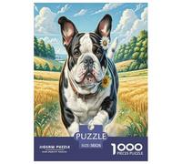 Staffordshire Bull Terrier Puzzle 1000 Pieces Cadeau Unique Animaux fidèles Jeu Éducatif Défi Jouet À De Qualité Supérieure Peinture Art pour Adultes Et Enfants À Partir De 14 Ans 38x26cm/1000pcs
