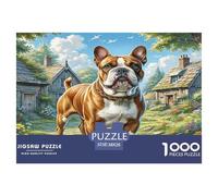 Staffordshire Bull Terrier Puzzle 1000 Pièces Cadeau Unique Jeu ÉduChatif Défi Jouet À De Qualité Supérieure Peinture Art pour Adultes Enfants 38x26cm/1000pcs