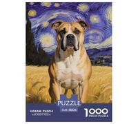 Staffordshire Bull Terrier Puzzle De 1000 Pièces pour Adultes DIY Divertissement Puzzles Classiques Chien Mignon Illustration Colorée Enfants Dès 14 Ans38x26cm/1000pcs