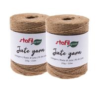 Stafil Lot de 2 pelotes de fil de jute Ø 2 mm 250 g 210 m Couleur naturelle