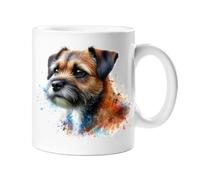 Stag Gallery Mug en céramique avec motif chien Border Terrier aquarelle effet éclaboussures 283,5 g