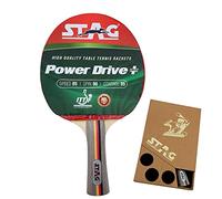 Stag Raquette de Tennis de Table Power Drive Plus | 174 grammes | Intermédiaire | Caoutchouc approuvé par l'ITTF | Multicolore