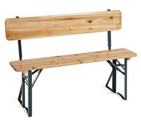 Stagecaptain BBB-119 Hirschgarten Banc De Bière avec Dossier 119 cm - Banc De Bière Court Et Robuste avec Dossier Amovible - Surface Laquée - Structures en Acier Peintes en Vert - Naturel