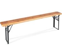 Stagecaptain BBB-170 Hirschgarten Banc de Bière - Banc Long et Robuste (170 cm) - Charnières métalliques Stables - Surface laquée - Pliable - Structure en Acier - Assise en Bois - Nature