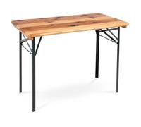 Stagecaptain BBT-117 Hirschgarten Table de Jardin 117 cm - Table de Brasserie Robuste et Courte (117 cm de Long) - Surface laquée - Pliable - Facile à Ranger et à Transporter