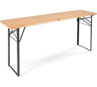 Stagecaptain BBT-180 Hirschgarten Table De Biergarten 177 cm Nature 4X Set | 4 tables robustes de 177 cm de long, Charnières métalliques solides faciles à ouvrir/fermer, Cadres en acier laqué vert foncé