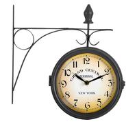 Stagecaptain BHU-3334 BK Horloge de gare petit avec support mural noir