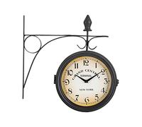 Stagecaptain BHU-3334 BK Petite Horloge De Gare avec Support Mural Noir