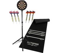 Stagecaptain DBS-1715C Bullseye Champion Cible de Fléchettes + Support | Cible en sisal, Anneau numéroté rotatif, Matériau de la cible: sisal, Numérotation très lisible, Épaisseur: 3, 5 cm, 8 mm