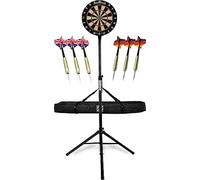 Stagecaptain DBS-1715C Bullseye Champion Cible Steeldarts Pro en Sisal avec Support réglable Noir, Sac, 6 fléchettes et 4 Jeux de Flights.