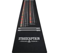 Stagecaptain DM-3D3000 Tapis de Protection pour Fléchettes, Caoutchouc antidérapant, 3 m, Noir, avec marquages de Distance et indications pour Un Double Out Optimal.