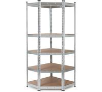 Stagecaptain Étagère d’Angle HRC-175 Heavyrack, Compatible HR-175 40 cm, 5 Plateaux réglables, Charge Max 175 kg/Plateau, Structure métallique galvanisée, Couleur Argent.
