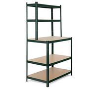 Stagecaptain Étagère d’Atelier WBR-175 GR avec Plateaux en Bois Vert foncé