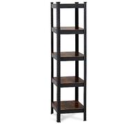 Stagecaptain Étagère Heavyrack sur Pied, 5 tablettes Bois Clair ou foncé, Style Industriel Noir, pour Cuisine, Salon, Bureau et espaces de Stockage.