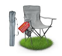 Stagecaptain Fauteuil de Camping Pliable CSB-5282 GY Chiller avec Porte-Boisson, Poche latérale et Sac de Transport. Imperméable, idéal Camping, Festival, Jardin et Plage. Gris.