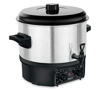 Stagecaptain GWK-16A Chauffe-Glühwein - Cuiseur automatique de 16 litres - 2000 watts - Acier inoxydable brossé - Utilisation simple (température et minuterie) - Arrêt automatique - Argent